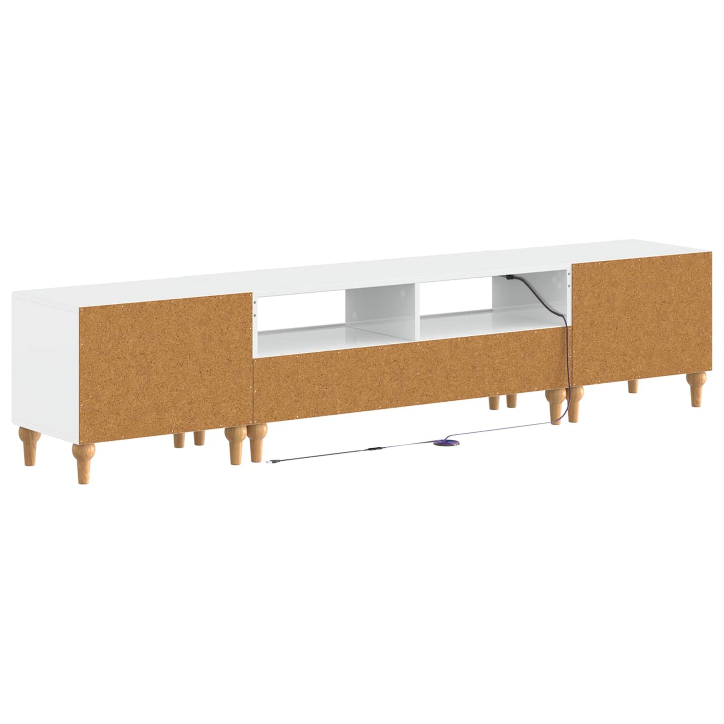 3 Piece LED TV Cabinet High Gloss White Engineered Wood
