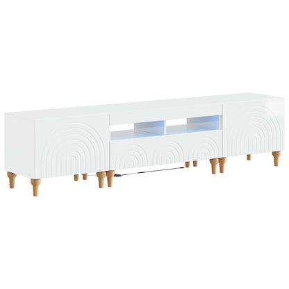 3 Piece LED TV Cabinet High Gloss White Engineered Wood