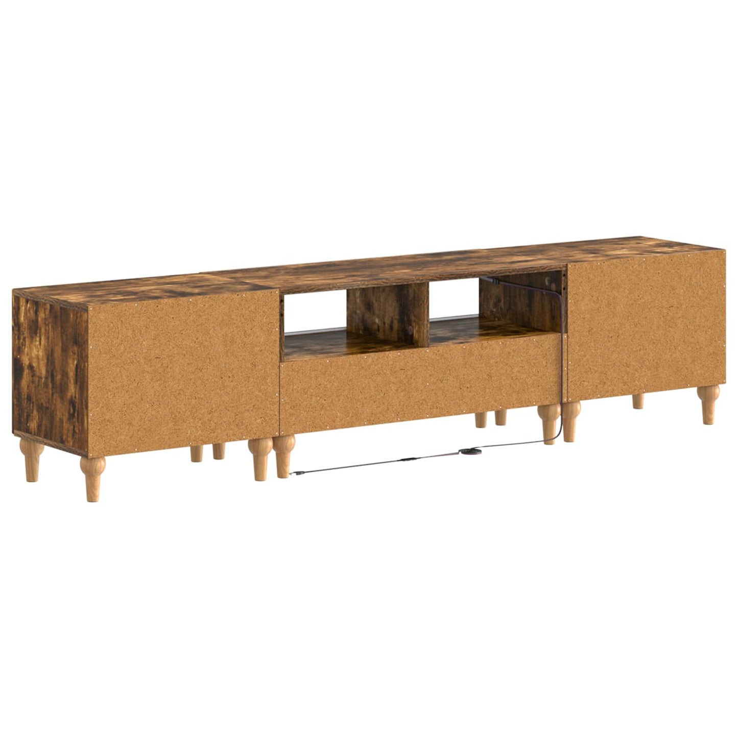 3 Piece LED TV Cabinet Smoked Oak Engineered Wood