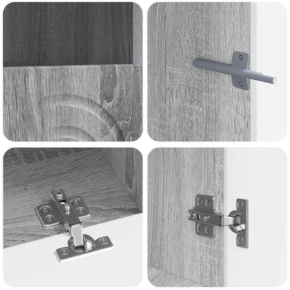3 Piece LED TV Cabinet Grey Sonoma Engineered Wood