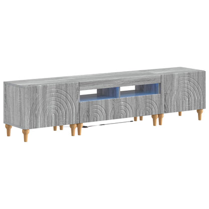 3 Piece LED TV Cabinet Grey Sonoma Engineered Wood