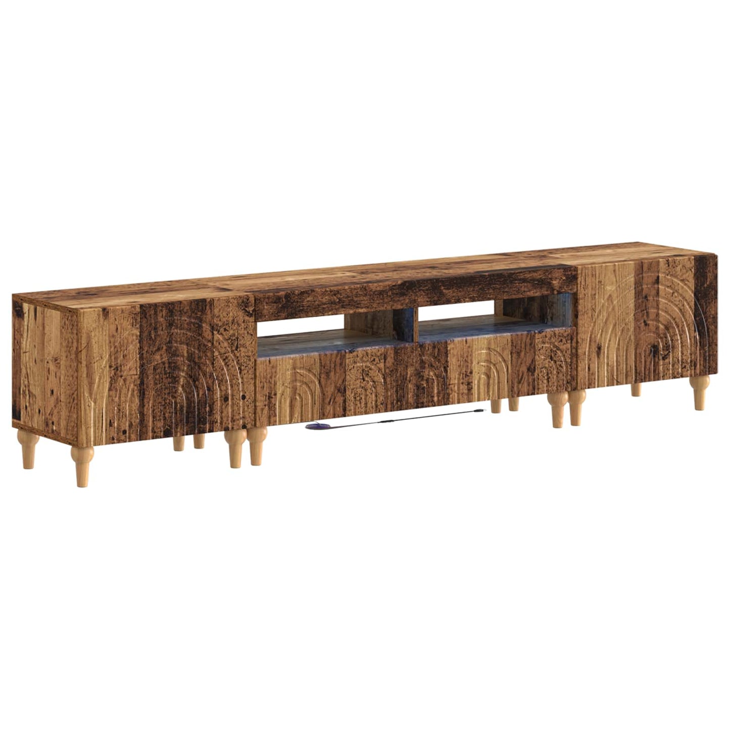 3 Piece LED TV Cabinet Old Wood Engineered Wood