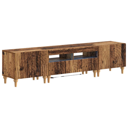 3 Piece LED TV Cabinet Old Wood Engineered Wood