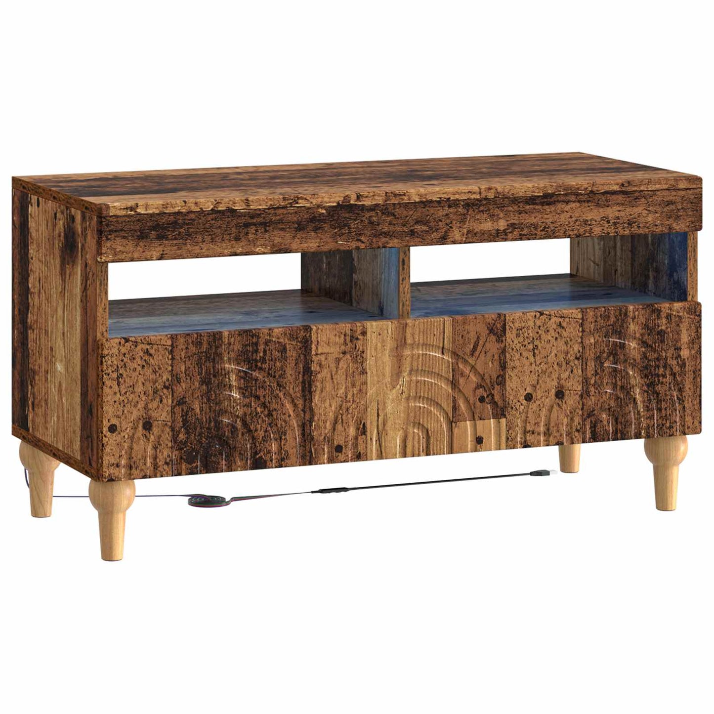 3 Piece LED TV Cabinet Old Wood Engineered Wood
