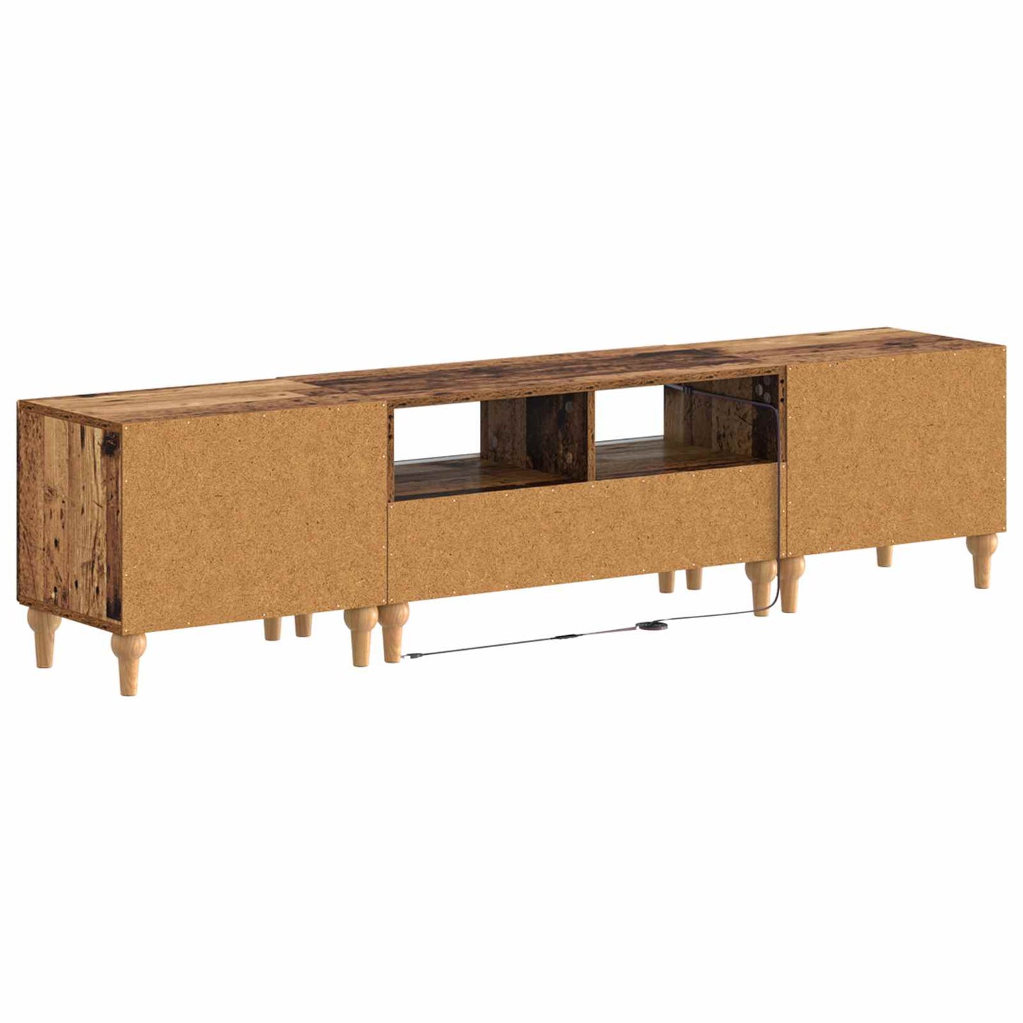 3 Piece LED TV Cabinet Old Wood Engineered Wood