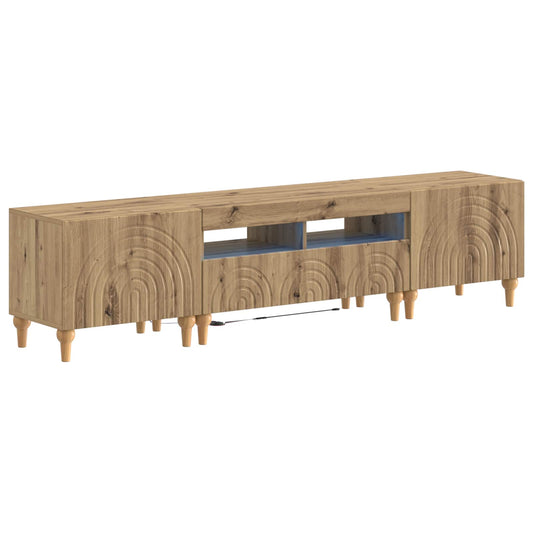 3 Piece LED TV Cabinet Artisan Oak Engineered Wood