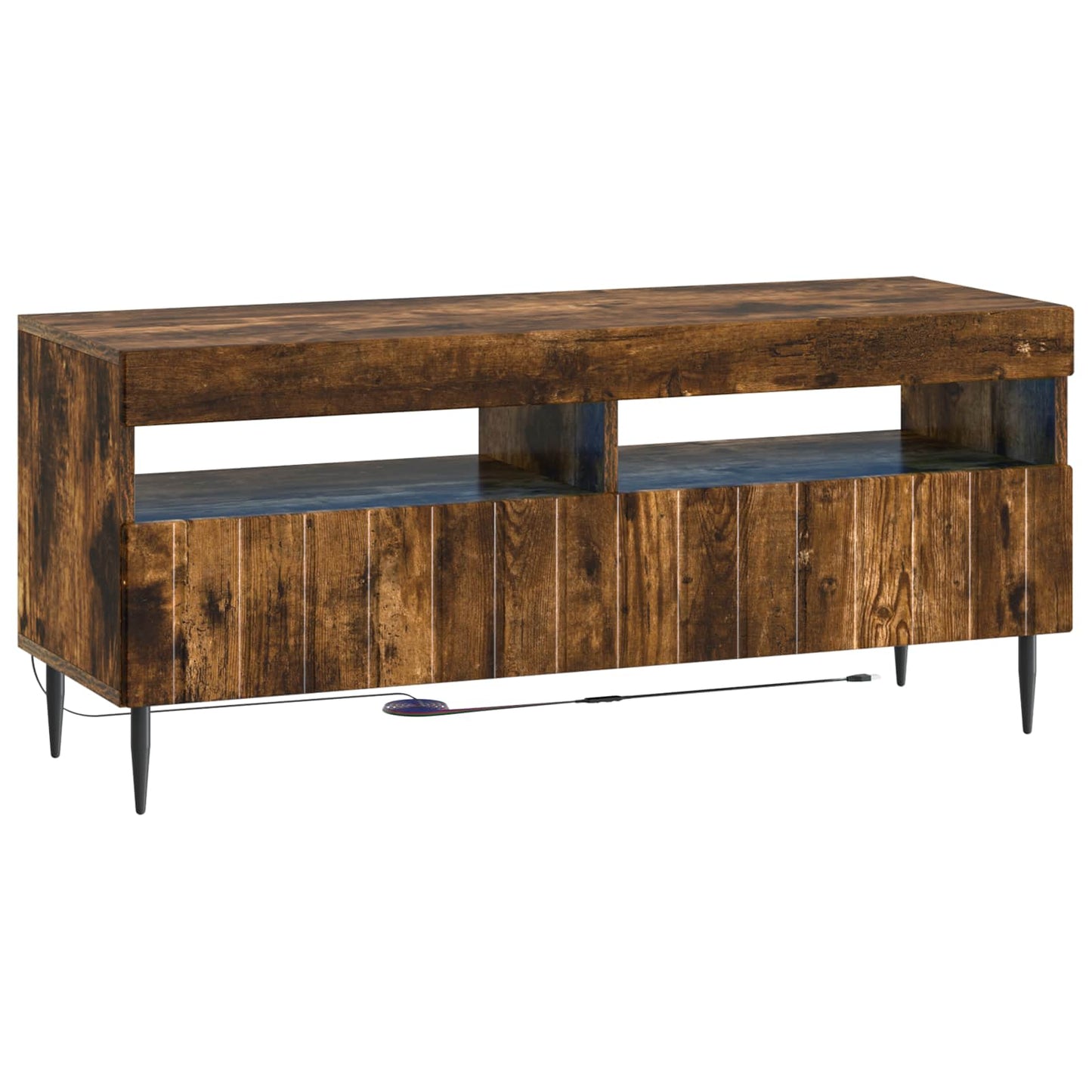 5 Piece LED TV Cabinet Smoked Oak Engineered Wood