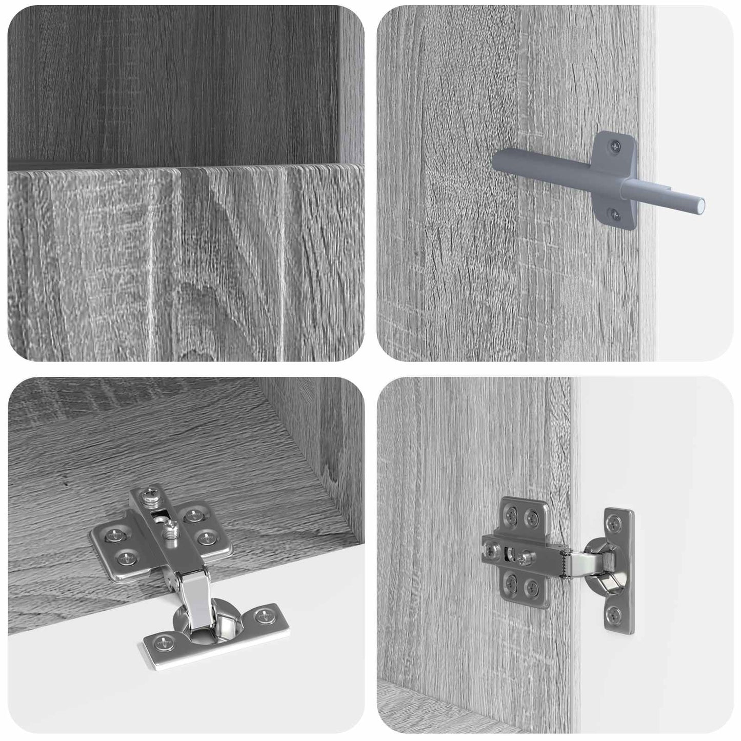5 Piece LED TV Cabinet Grey Sonoma Engineered Wood