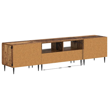 5 Piece LED TV Cabinet Old Wood Engineered Wood