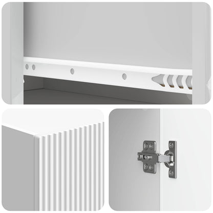 Cabinet Set 2 pcs High Gloss White Engineered Wood