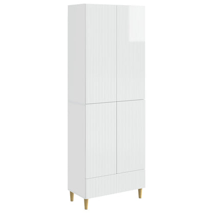 Cabinet Set 2 pcs High Gloss White 66 x 34.5 x 95 cm