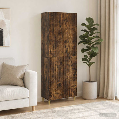 Cabinet Set 2 pcs Smoked Oak Engineered Wood