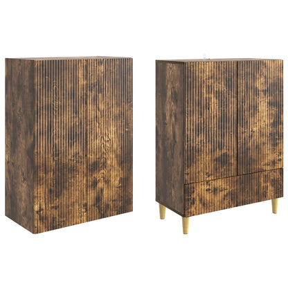 Cabinet Set 2 pcs Smoked Oak 66 x 34.5 x 95 cm Engineered Wood
