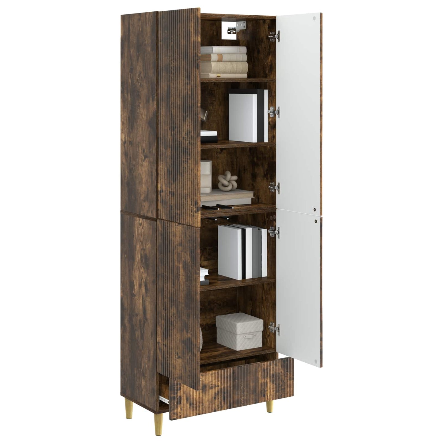 Cabinet Set 2 pcs Smoked Oak 66 x 34.5 x 95 cm Engineered Wood