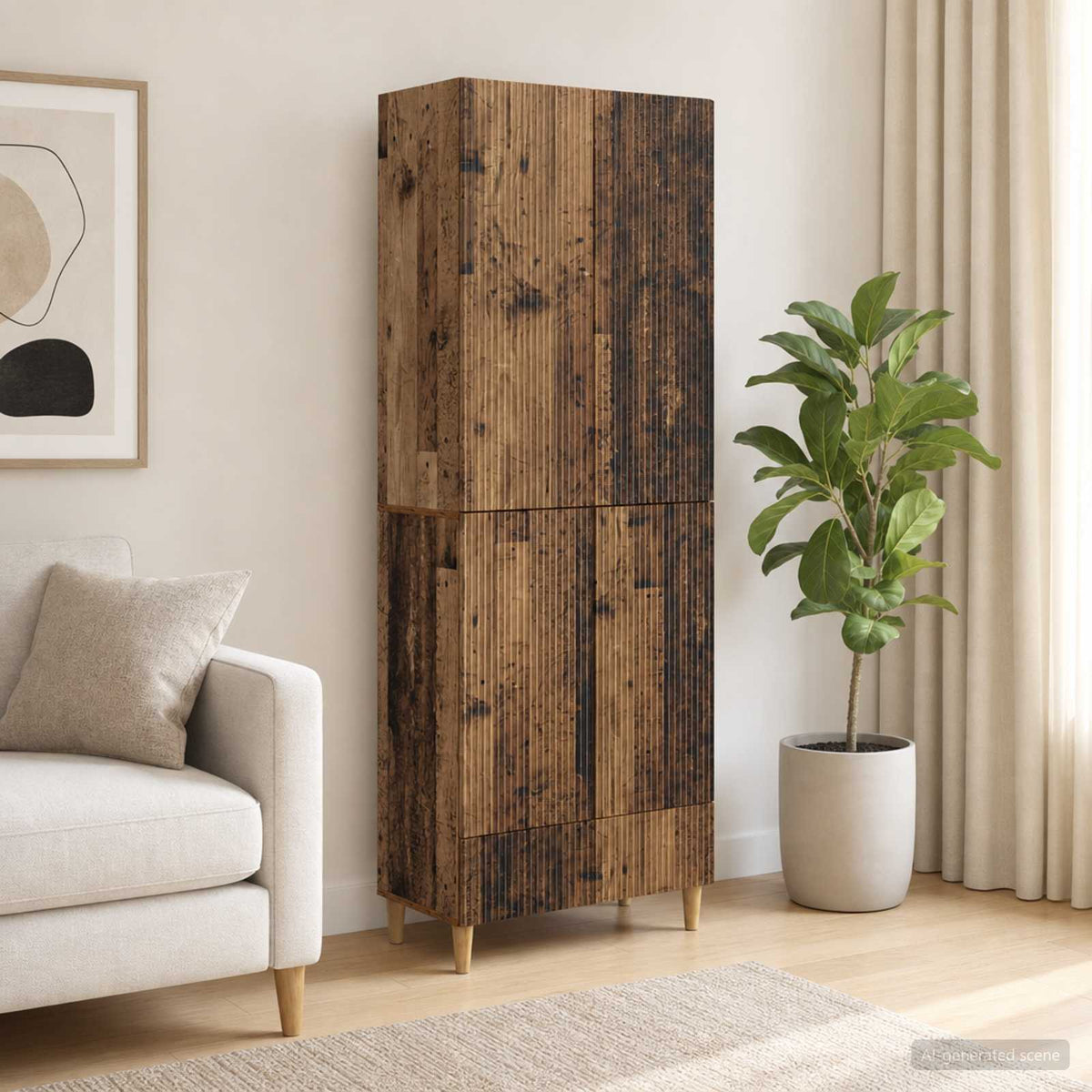 Cabinet Set 2 pcs Engineered Wood