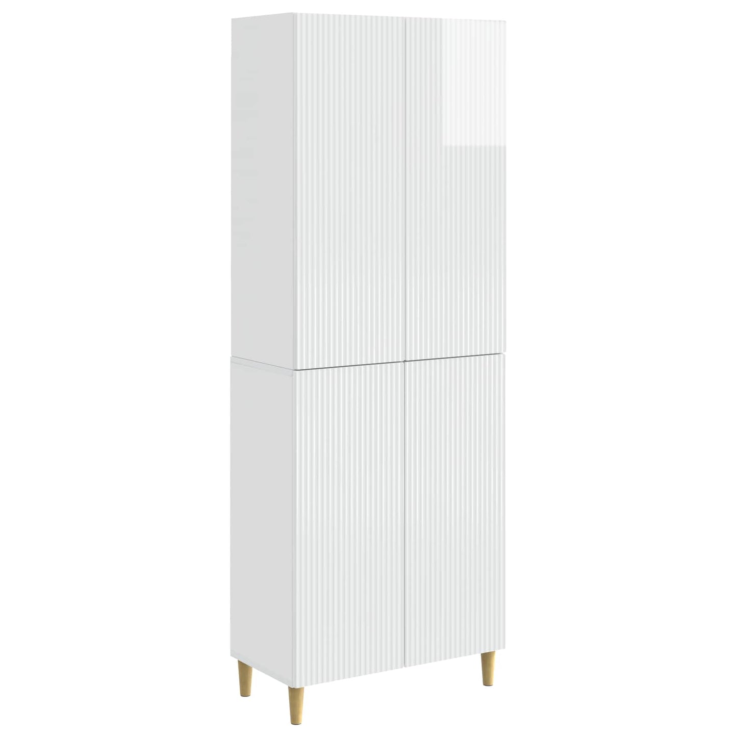 Cabinet Set 2 pcs High Gloss White 66 x 34.5 x 90 cm