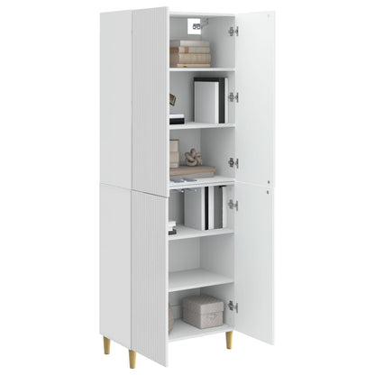 Cabinet Set 2 pcs High Gloss White 66 x 34.5 x 90 cm