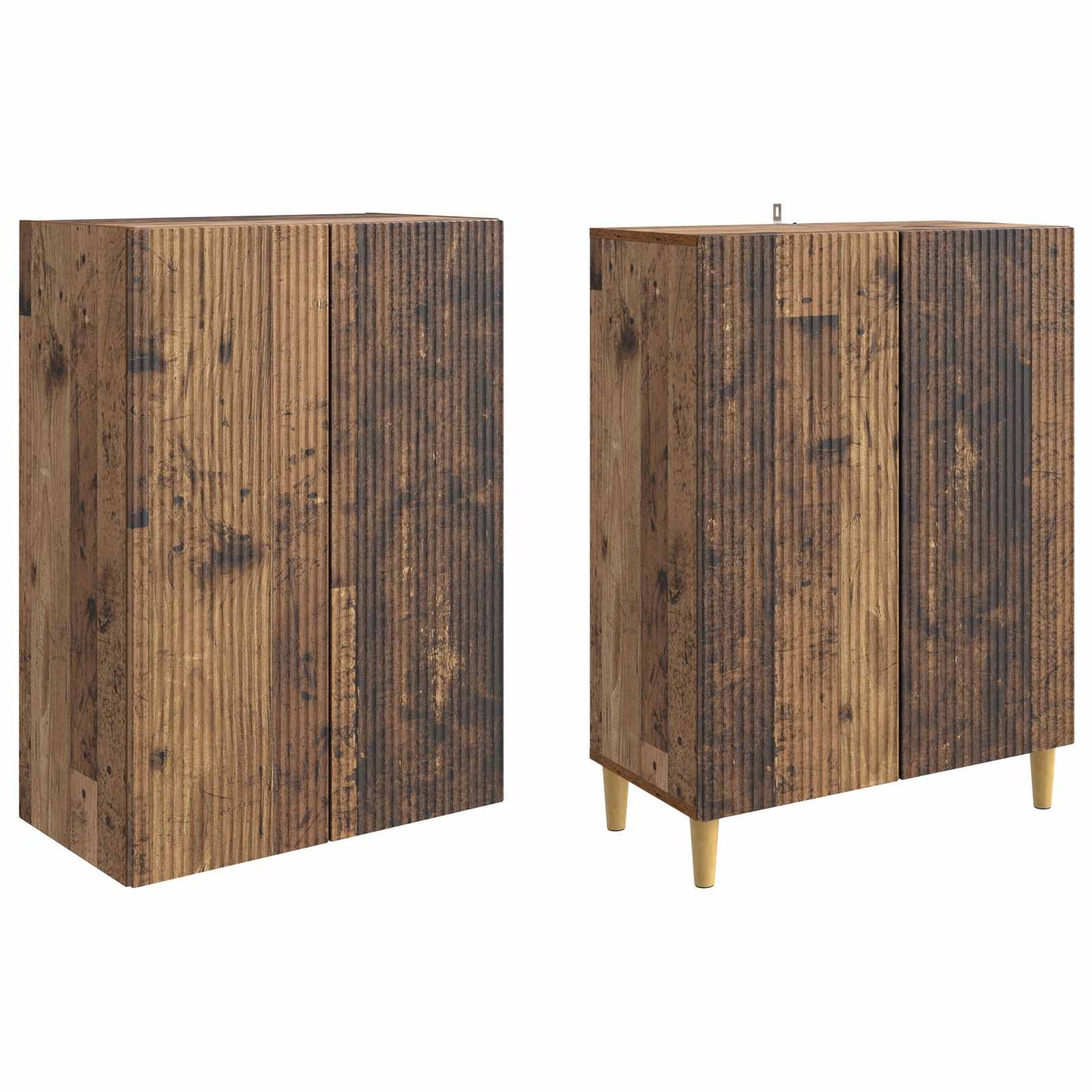 Cabinet Set 2 pcs Old Wood 66 x 34.5 x 90 cm Engineered Wood