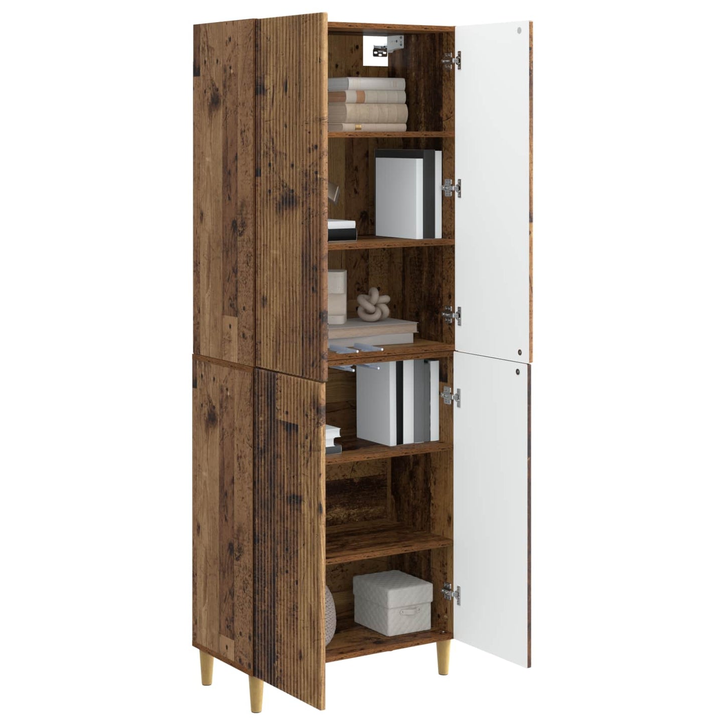Cabinet Set 2 pcs Old Wood 66 x 34.5 x 90 cm Engineered Wood