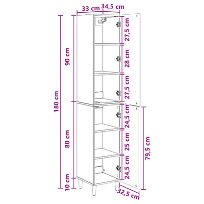 Cabinet Set 2 pcs 33 x 34.5 x 90 cm Engineered Wood