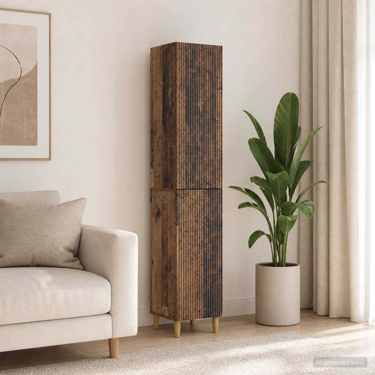 Cabinet Set 2 pcs Old Wood Engineered Wood