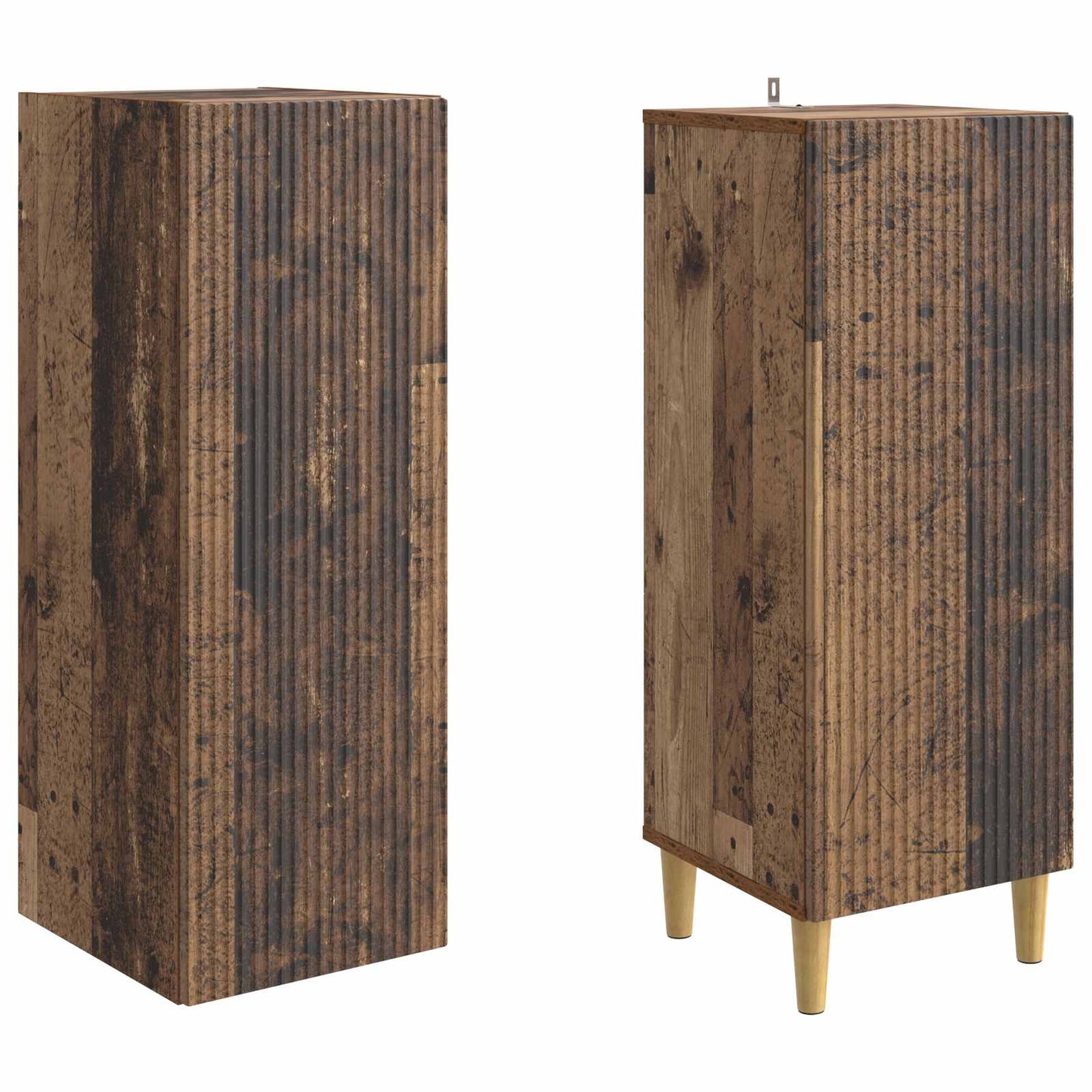 Cabinet Set 2 pcs Old Wood 33 x 34.5 x 90 cm Engineered Wood