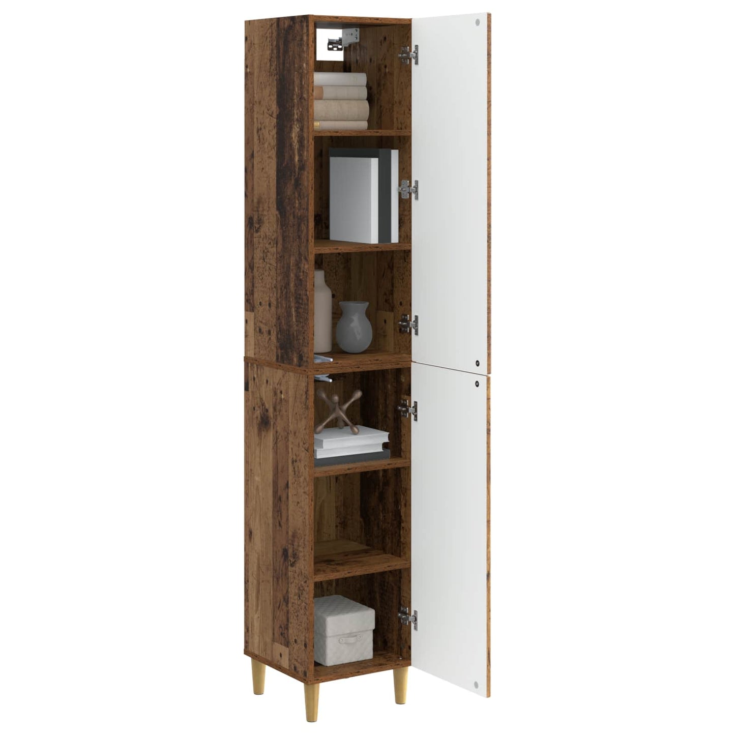 Cabinet Set 2 pcs Old Wood 33 x 34.5 x 90 cm Engineered Wood