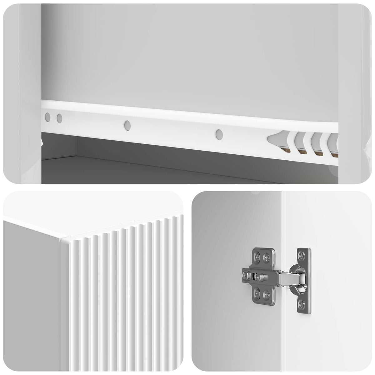 Cabinet Set 2 pcs High Gloss White Engineered Wood