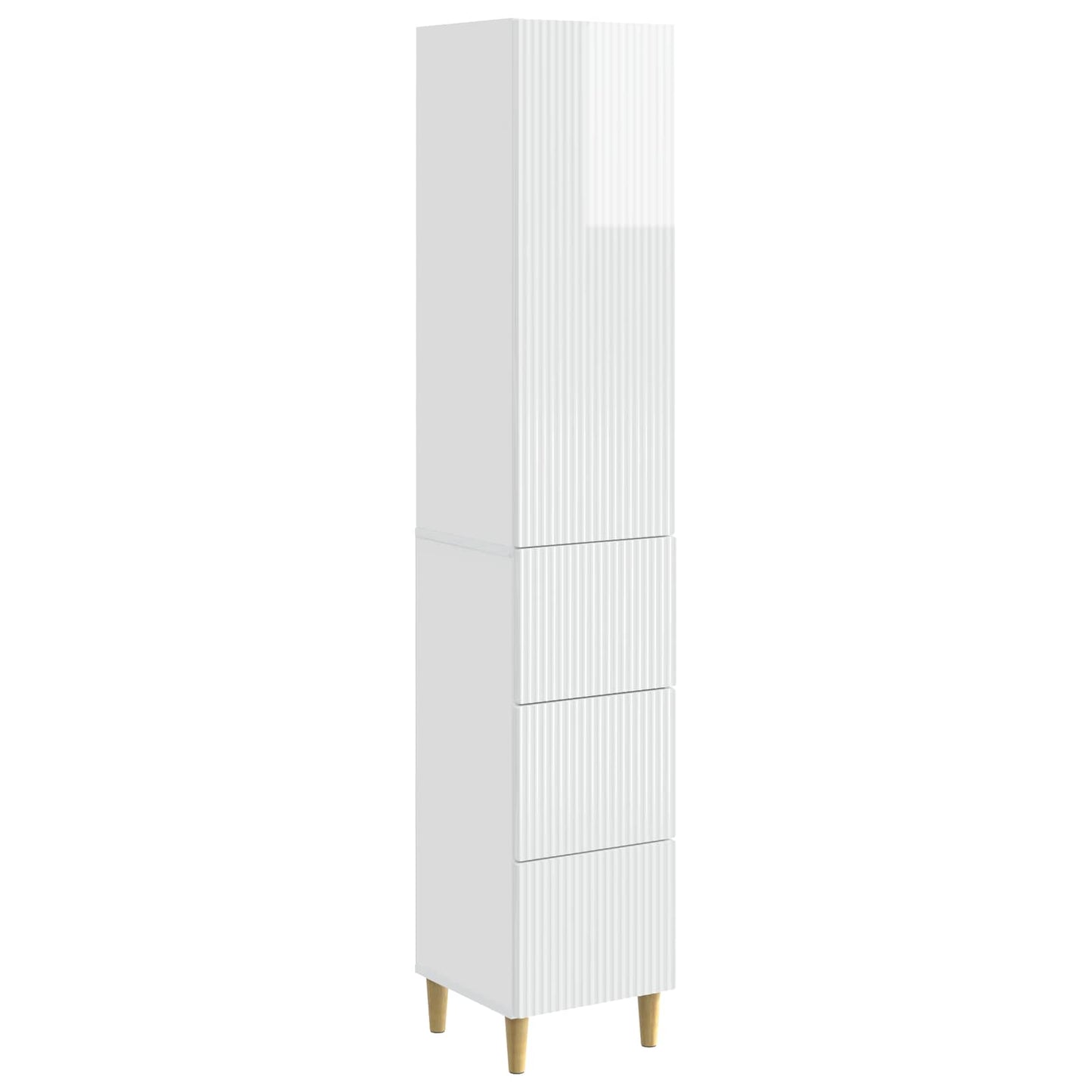 Cabinet Set 2 pcs High Gloss White 33 x 34.5 x 90 cm