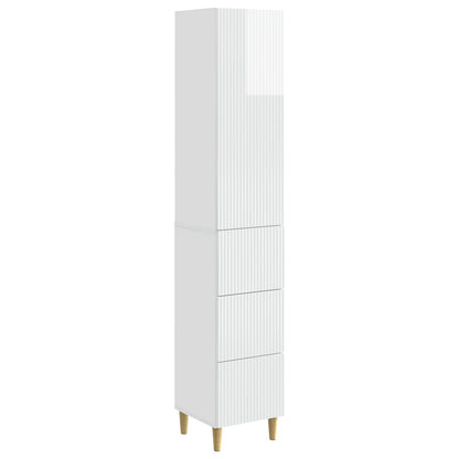 Cabinet Set 2 pcs High Gloss White 33 x 34.5 x 90 cm