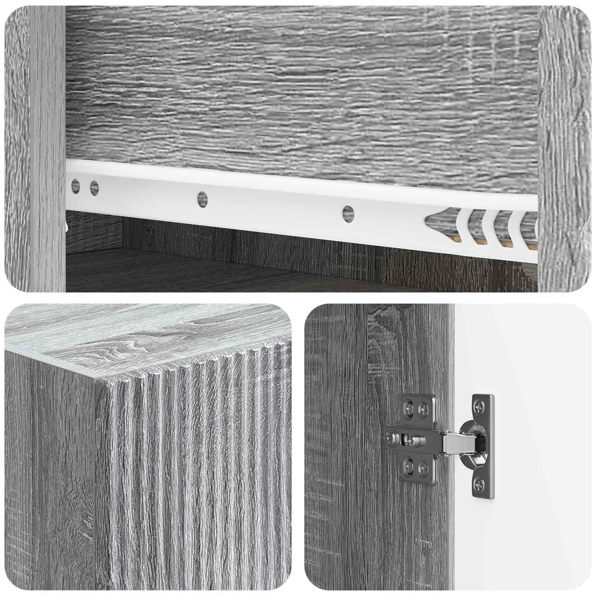 Cabinet Set 2 pcs Grey Sonoma Engineered Wood