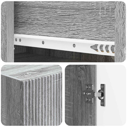Cabinet Set 2 pcs Grey Sonoma Engineered Wood