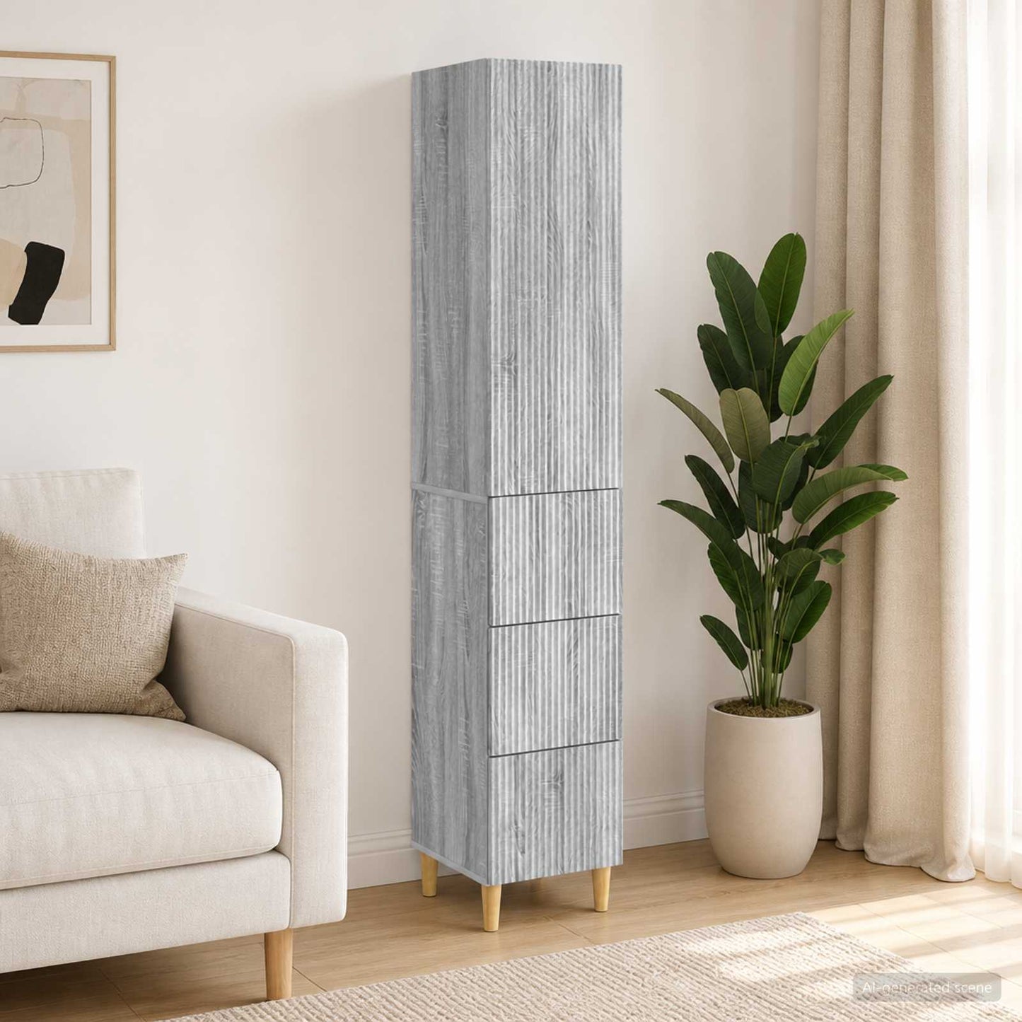 Cabinet Set 2 pcs Grey Sonoma Engineered Wood