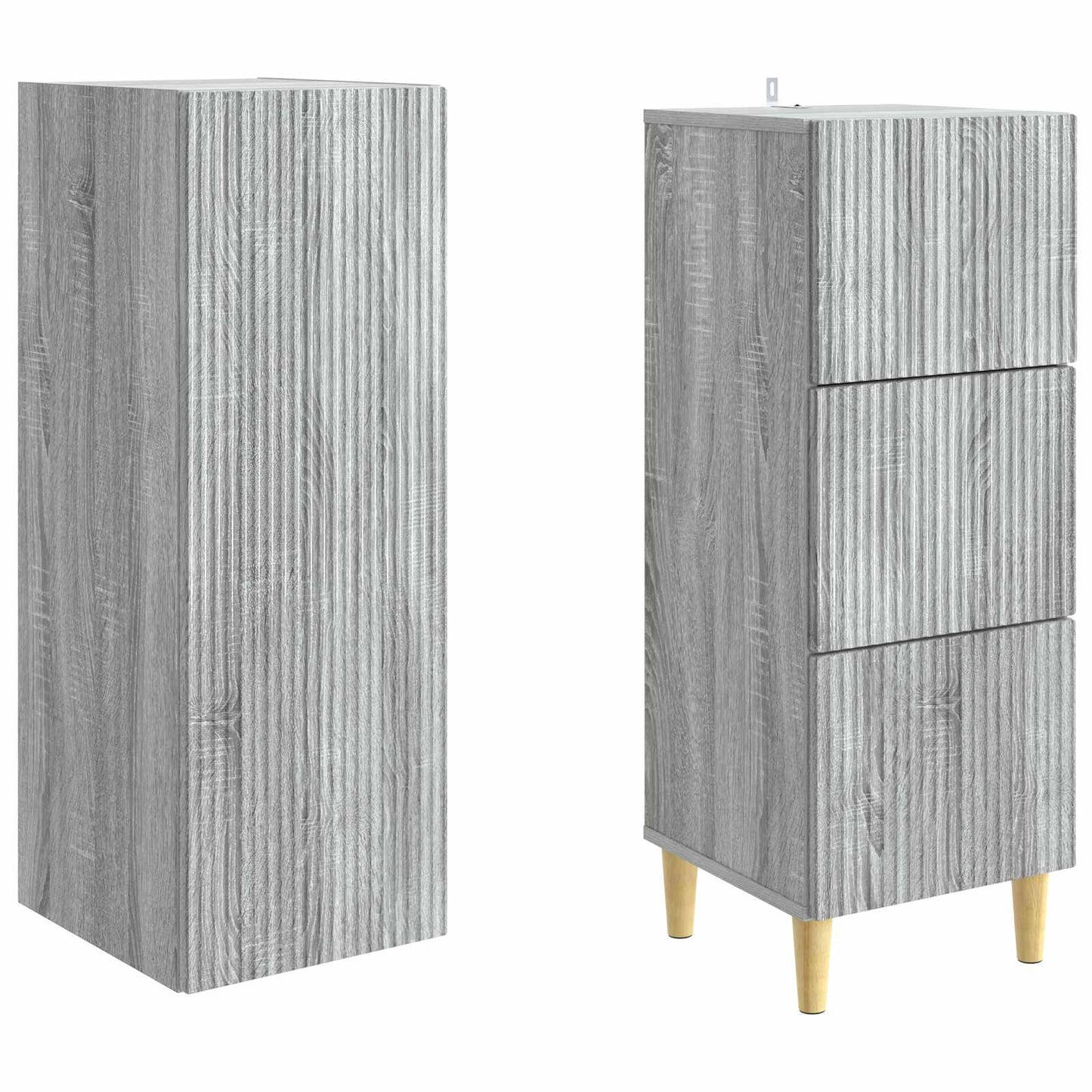 Cabinet Set 2 pcs Grey Sonoma 33 x 34.5 x 90 cm Engineered Wood