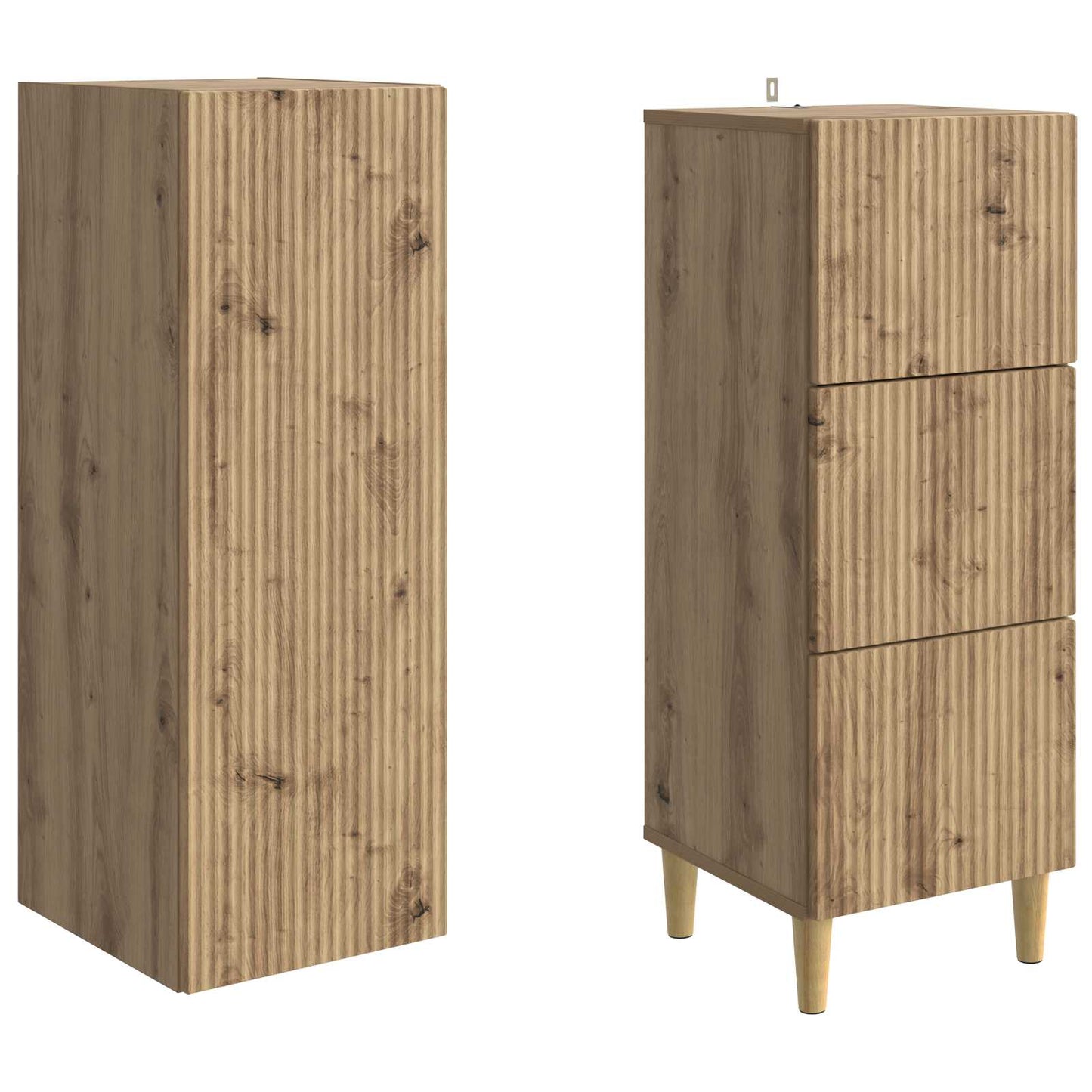 Cabinet Set 2 pcs 33 x 34.5 x 90 cm Engineered Wood