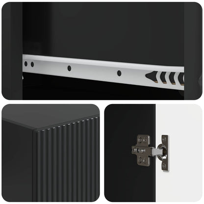 Cabinet Set 2 pcs Black Engineered Wood
