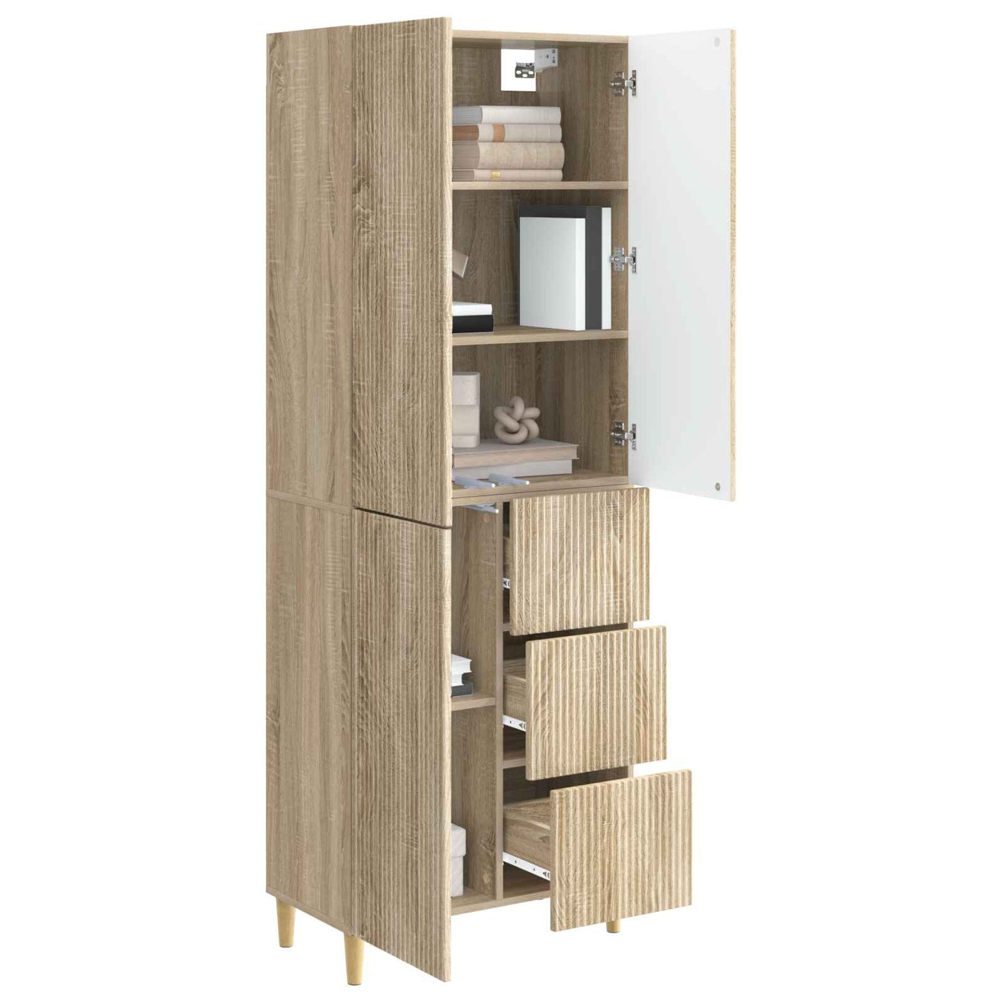 Cabinet Set 2 pcs 66 x 34.5 x 90 cm Engineered Wood