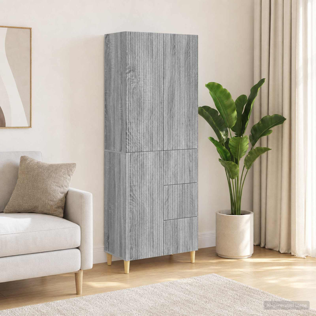 Cabinet Set 2 pcs Grey Sonoma Engineered Wood
