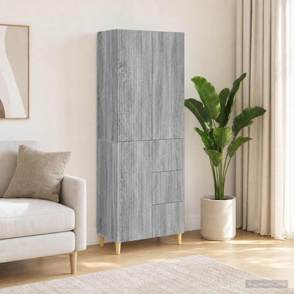 Cabinet Set 2 pcs Grey Sonoma Engineered Wood