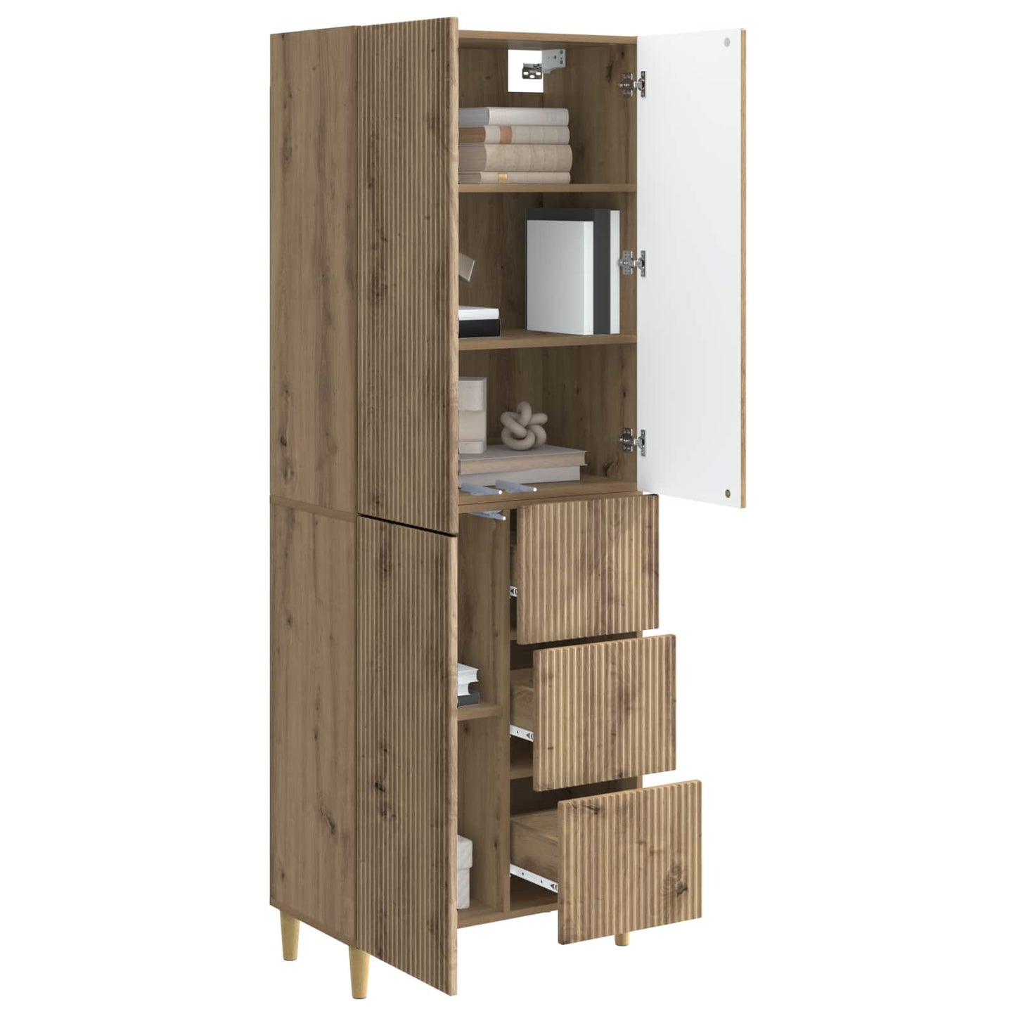 Cabinet Set 2 pcs 66 x 34.5 x 90 cm Engineered Wood