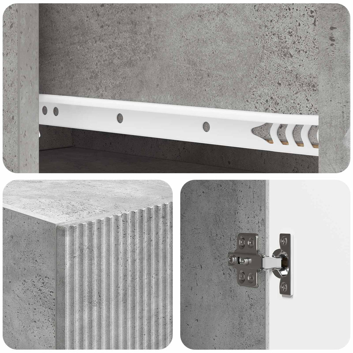 Cabinet Set 2 pcs Concrete Grey Engineered Wood