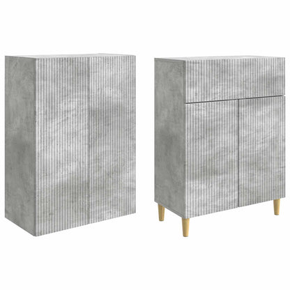 Cabinet Set 2 pcs Concrete Grey 66 x 34.5 x 90 cm