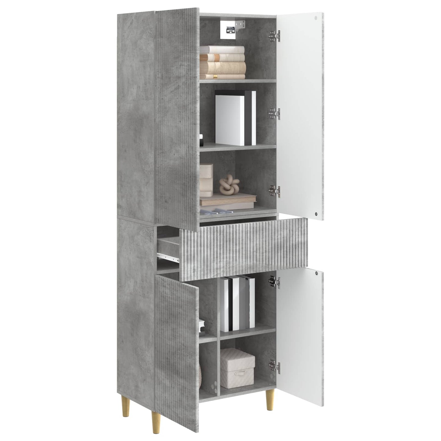 Cabinet Set 2 pcs Concrete Grey 66 x 34.5 x 90 cm