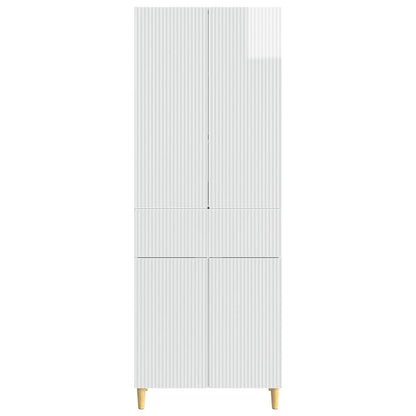 Cabinet Set 2 pcs High Gloss White 66 x 34.5 x 90 cm