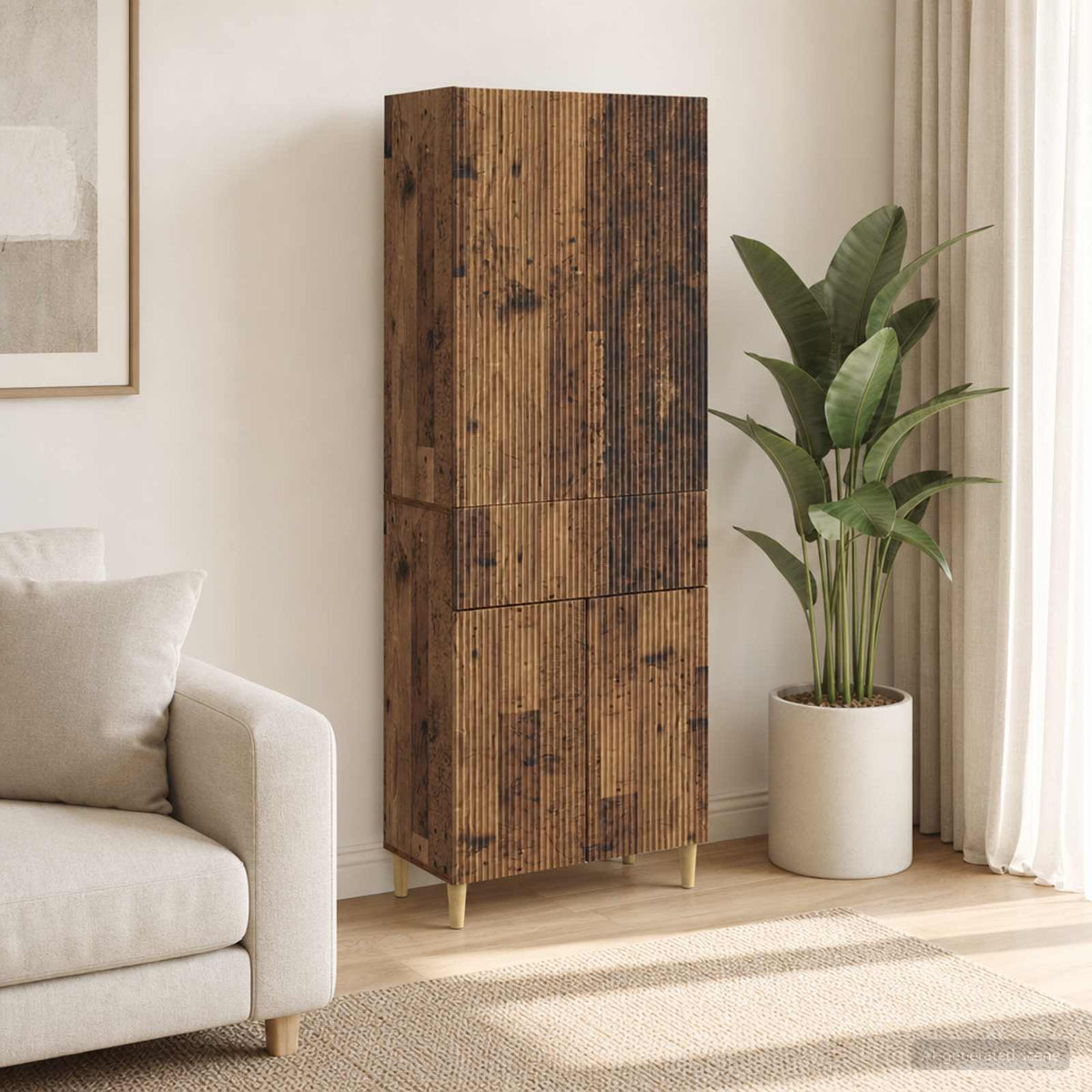 Cabinet Set 2 pcs Engineered Wood