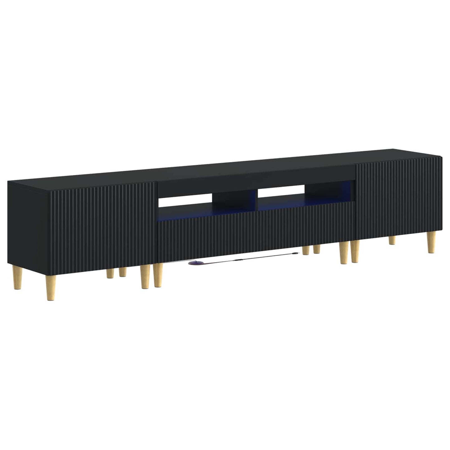 5 Piece LED TV Cabinet ARNHEM Black Engineered Wood