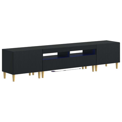 5 Piece LED TV Cabinet ARNHEM Black Engineered Wood