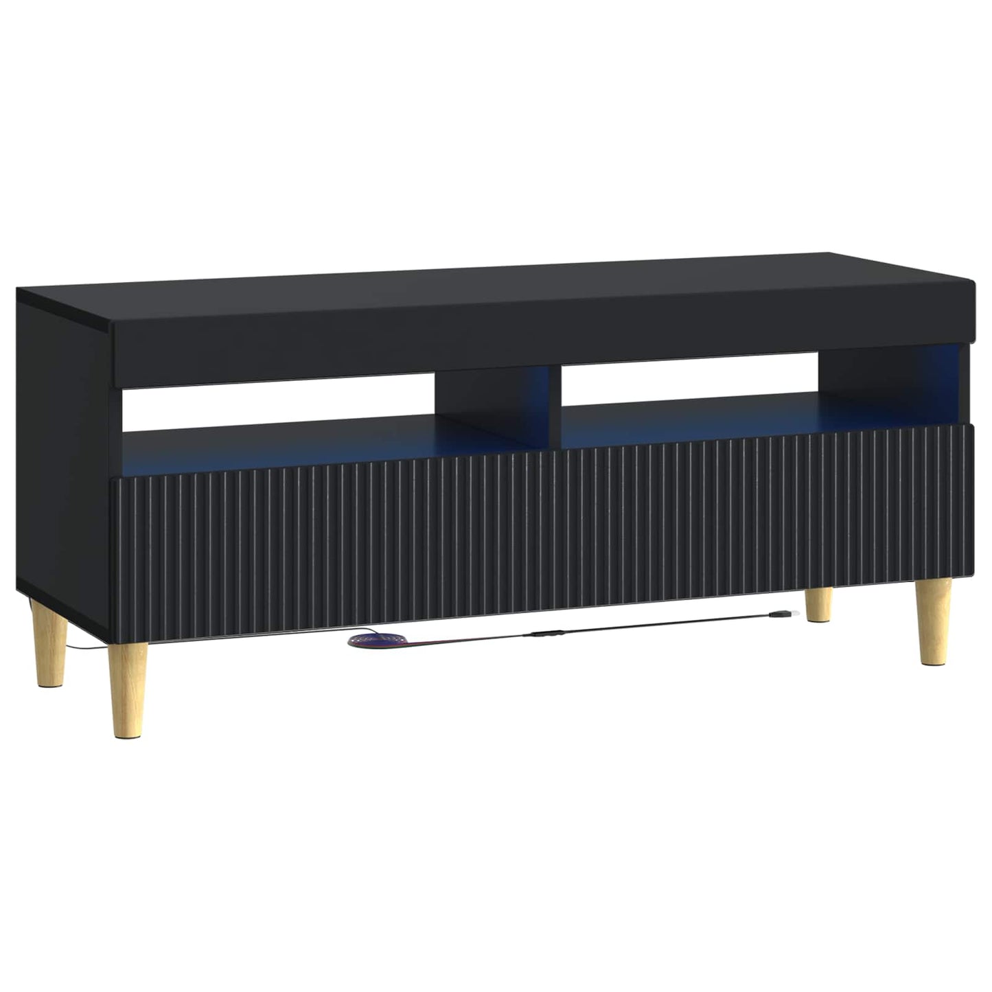 5 Piece LED TV Cabinet ARNHEM Black Engineered Wood