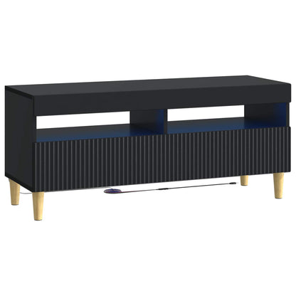 5 Piece LED TV Cabinet ARNHEM Black Engineered Wood