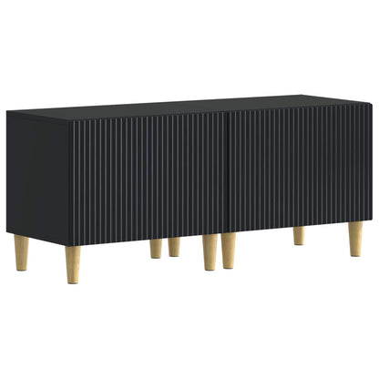 5 Piece LED TV Cabinet Black Engineered Wood